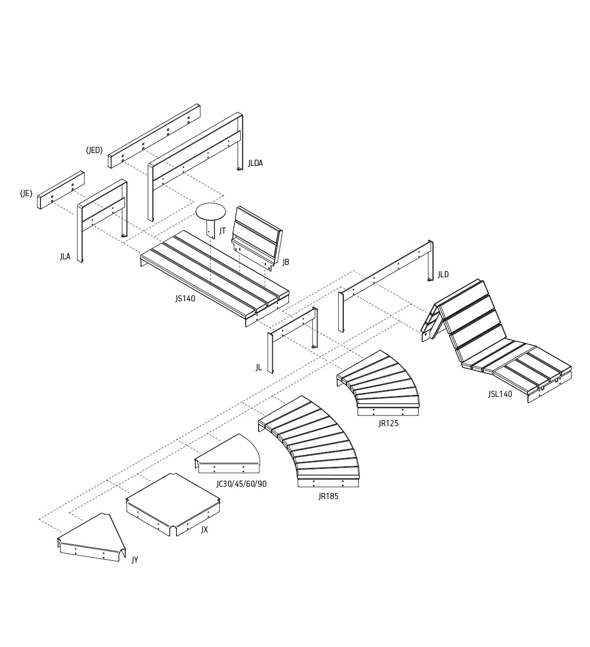 modulaarne pargipink JADA